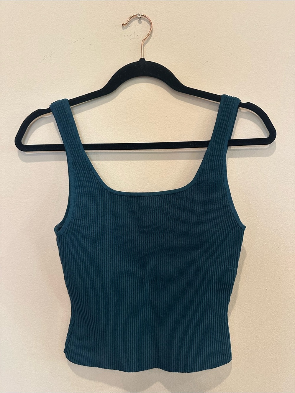 Babaton Teal Ribbed Square Neck Tank